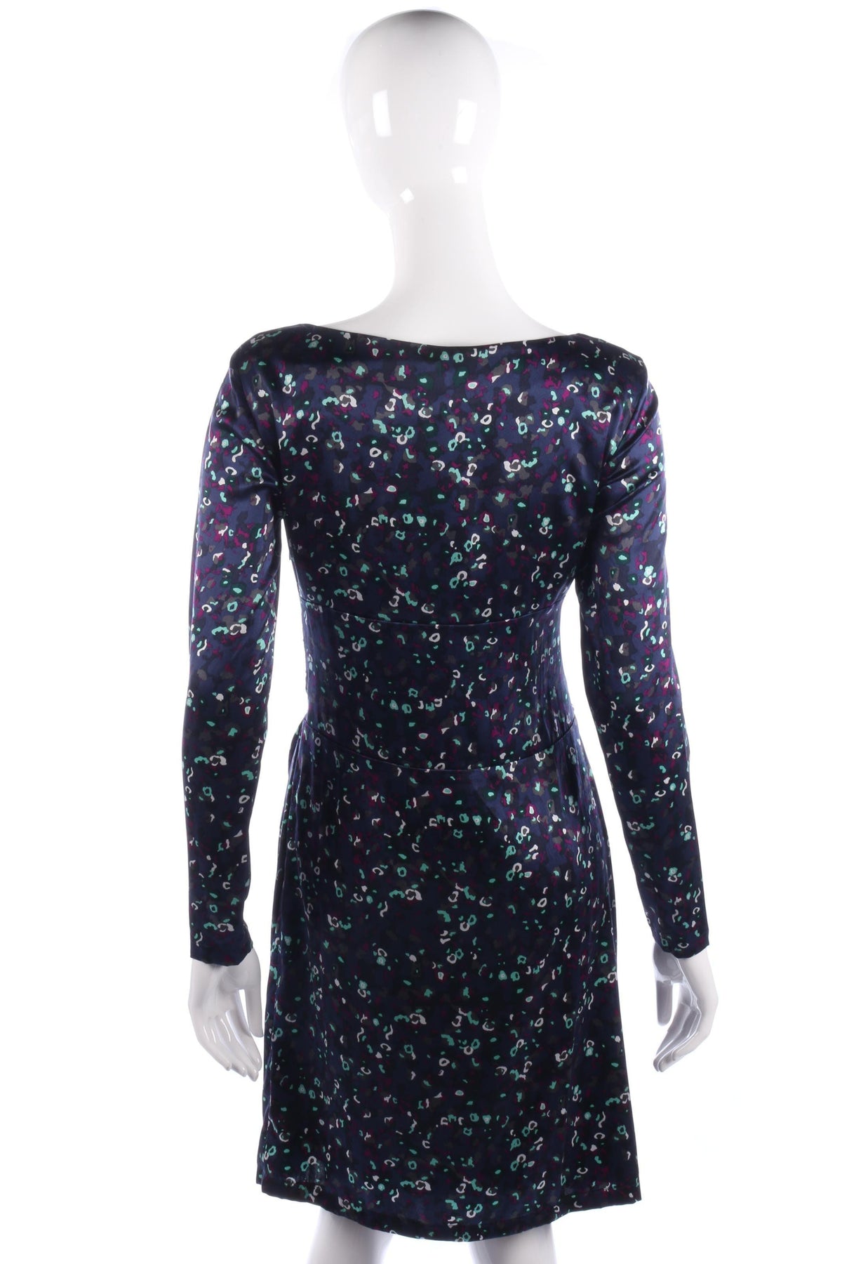 Fabulous Oui silk blue and pink patterned dress size 10 - Ava & Iva