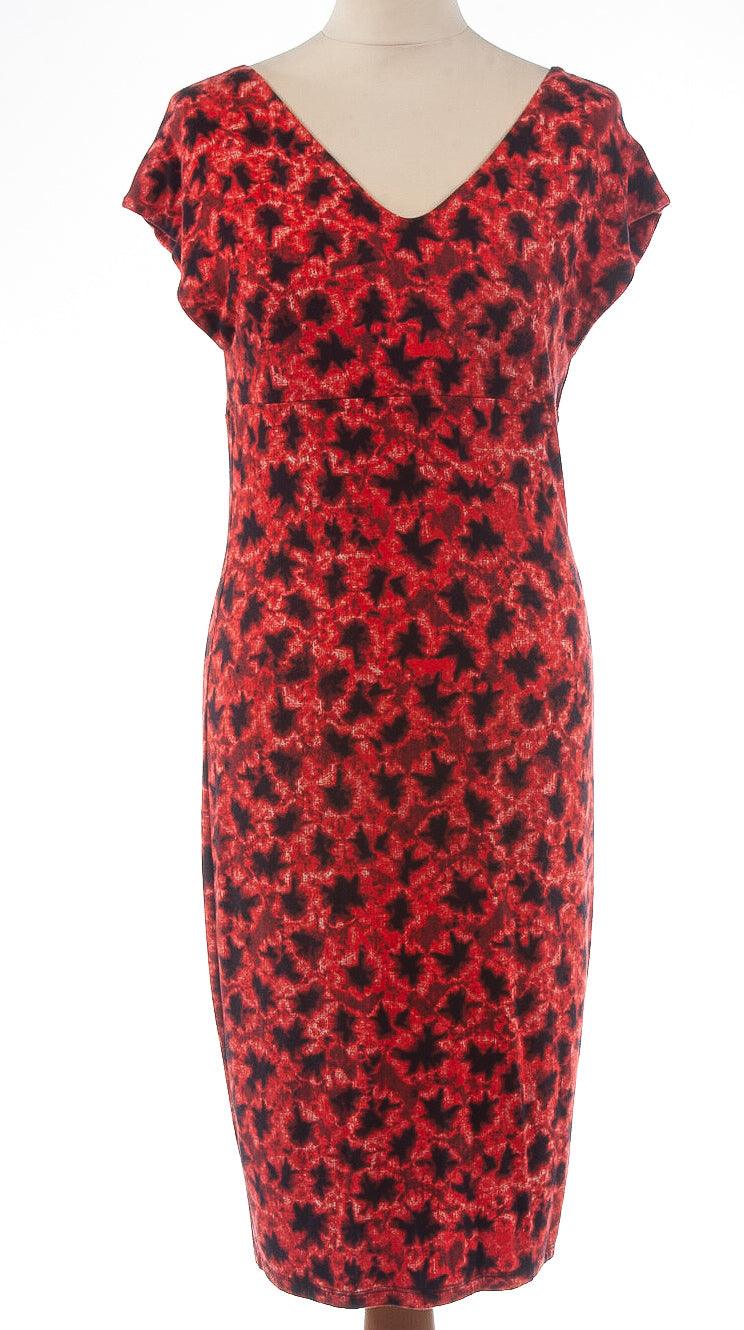 Isabel de Pedro Body Con Dress Red and Black UK 12 - Ava & Iva