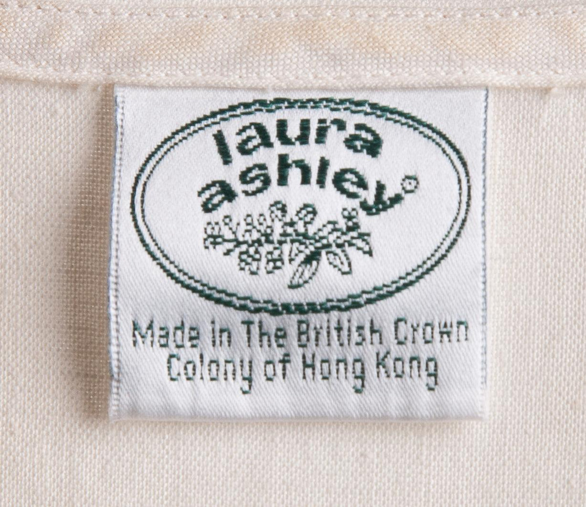 Laura Ashley Cream Linen and Cotton Summer Dress With Lace Collar UK 14 - Ava & Iva