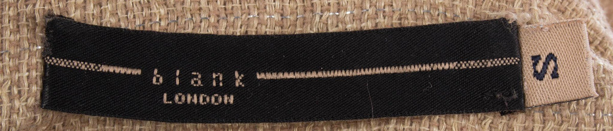 Blank London sparkly linen cropped jacket with fabulous pearl details size S label