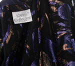 Kanga Collection by Dale Tryon Vintage Dress Black Gold and Purple Metallic UK 14 - Ava & Iva
