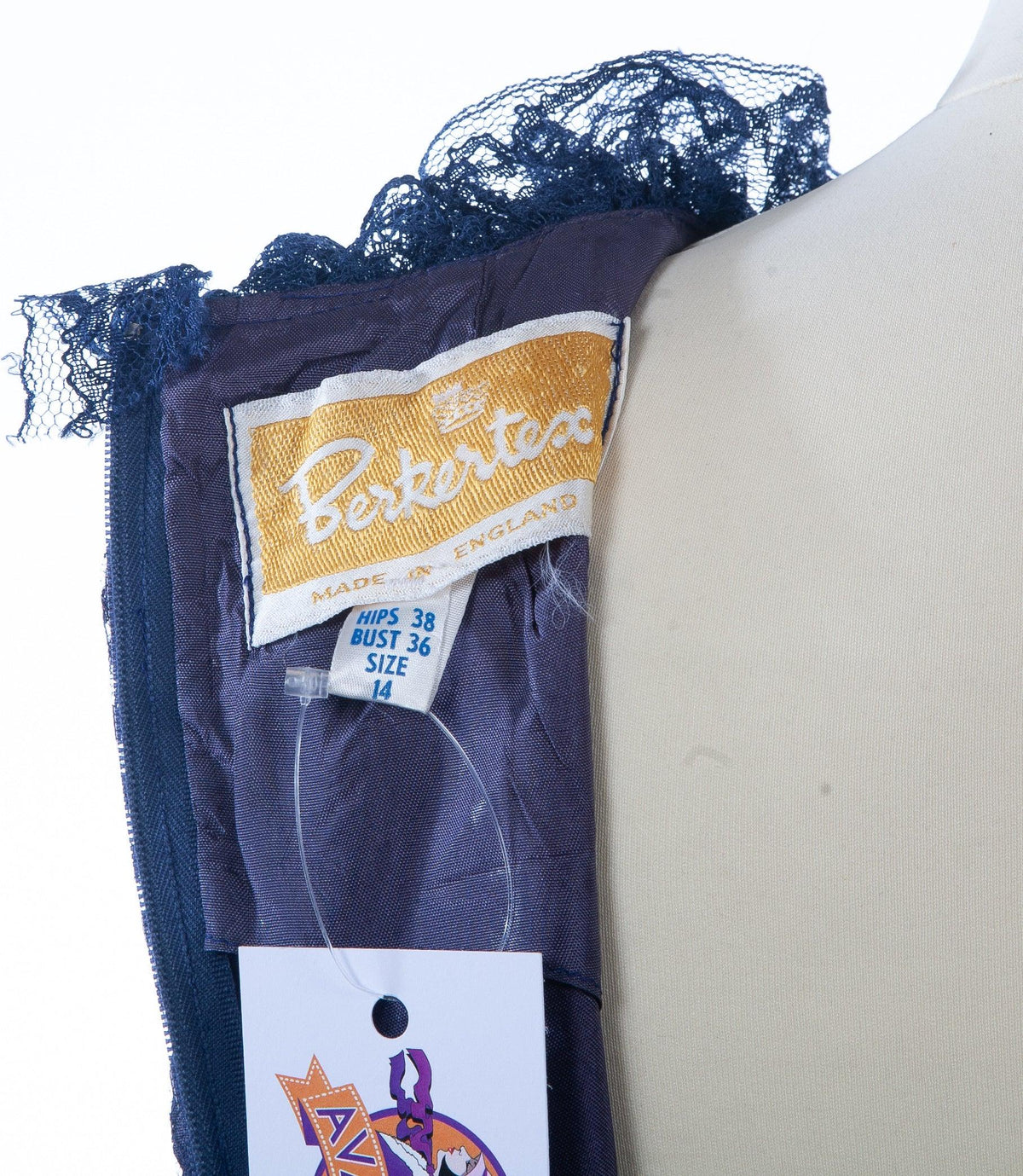 Berkertex Overlay Vintage Evening Gown Purple and Blue Lacey Top Layer  UK 10/12 - Ava & Iva