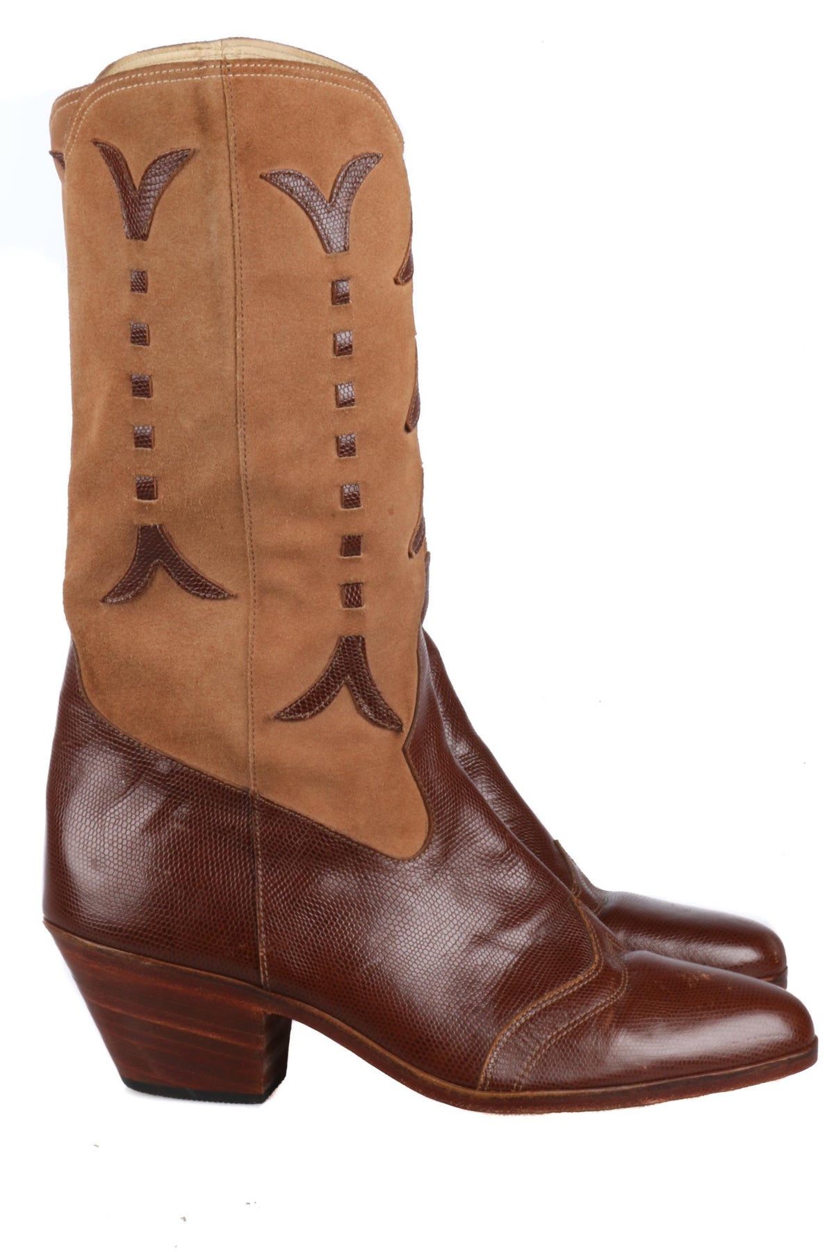 De Luca Brown Suede leather Cowboy Boots Size 9 1/2 (UK 6) - Ava & Iva