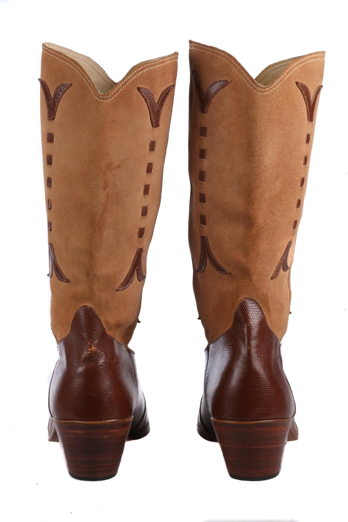 De Luca Brown Suede leather Cowboy Boots Size 9 1/2 (UK 6) - Ava & Iva