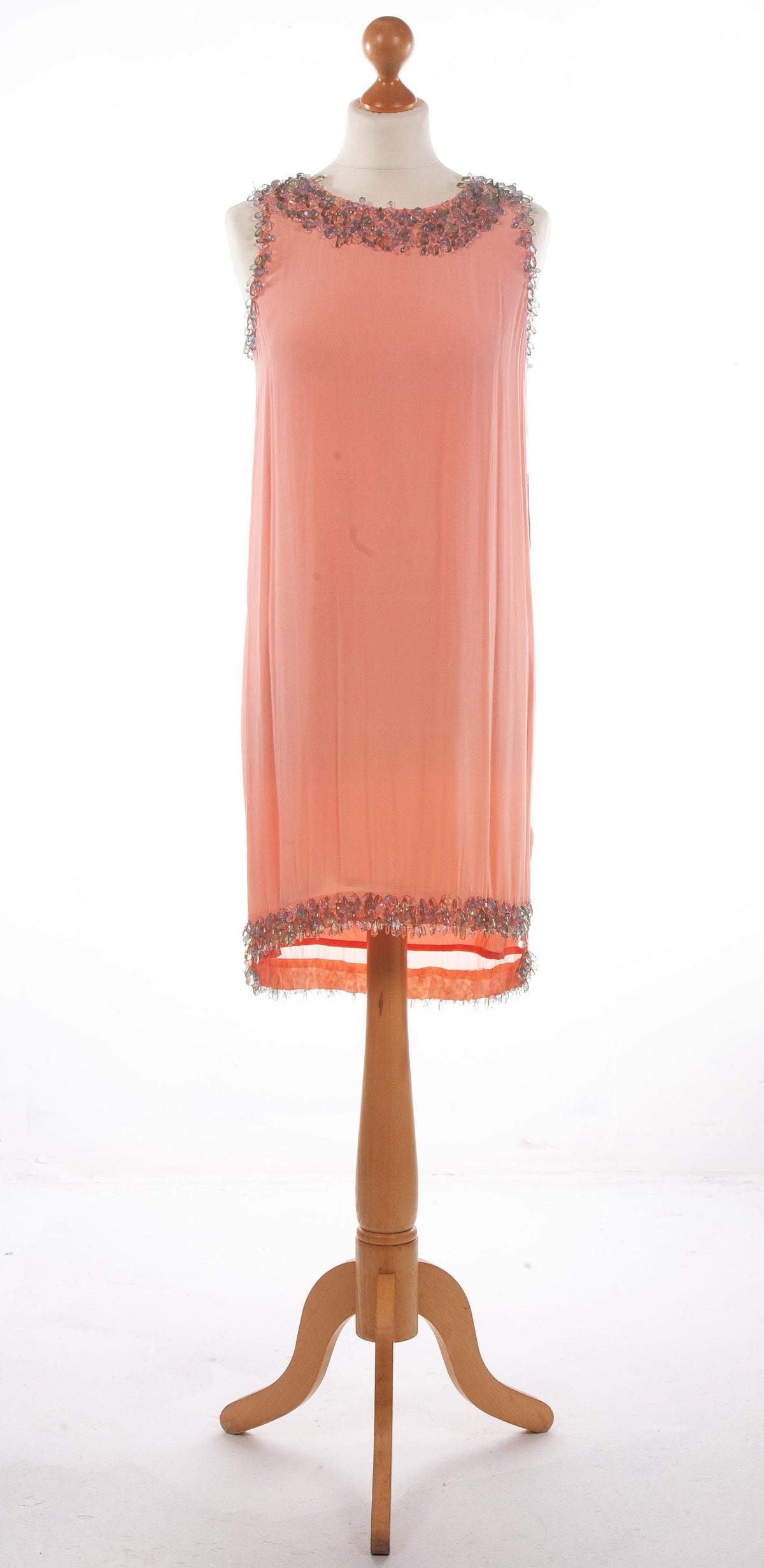 Gold Hawk Betty Tank Dress Lipstick Coral Beaded UK 8 BNWT - Ava & Iva