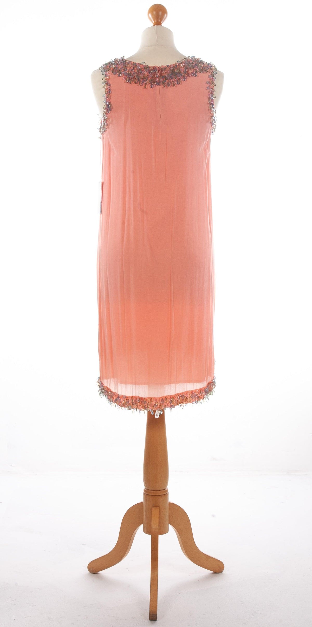 Gold Hawk Betty Tank Dress Lipstick Coral Beaded UK 8 BNWT - Ava & Iva