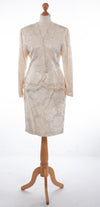 Scott McClintock Skirt Suit Ivory and Lace Scalloped Edge UK 12 - Ava & Iva