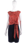 Fabulous Jaeger dress with red pattern top and blue skirt size 10 - Ava & Iva