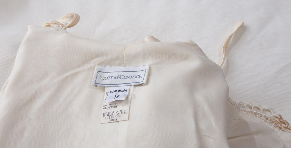 Scott McClintock Skirt Suit Ivory and Lace Scalloped Edge UK 12 - Ava & Iva