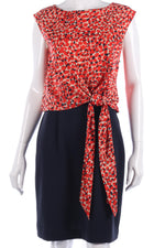 Fabulous Jaeger dress with red pattern top and blue skirt size 10 - Ava & Iva
