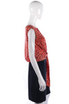 Fabulous Jaeger dress with red pattern top and blue skirt size 10 - Ava & Iva