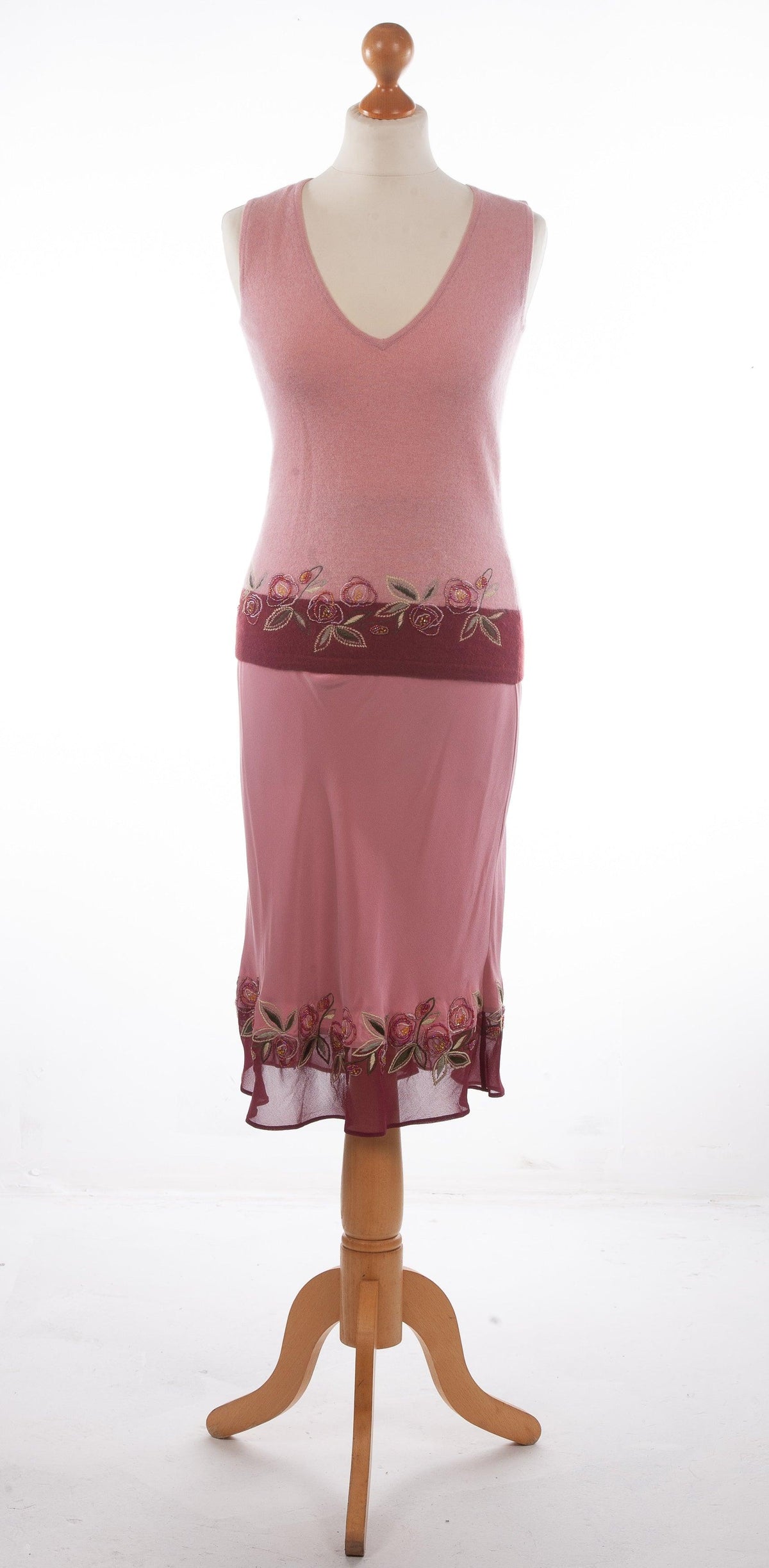 Maria Grachvogel Embellished Skirt with Wool Top Dusky Pink Size S BNWT - Ava & Iva