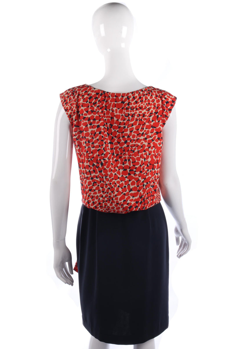 Fabulous Jaeger dress with red pattern top and blue skirt size 10 - Ava & Iva
