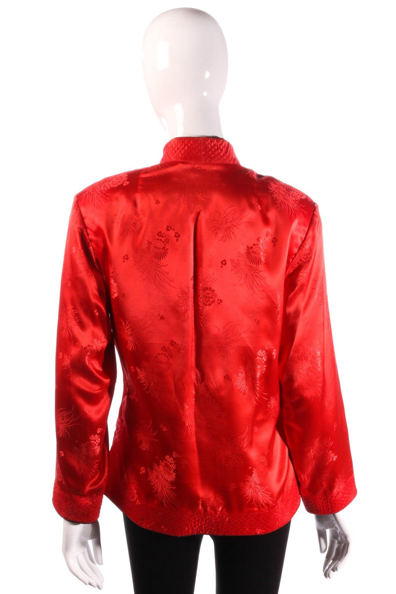 Reversible red and black silk Chinese jacket back