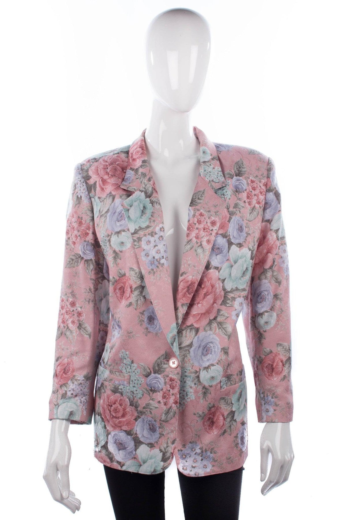 Alfred Dunner Jacket Silk and Cotton Pink Floral Size UK 18 - Ava & Iva
