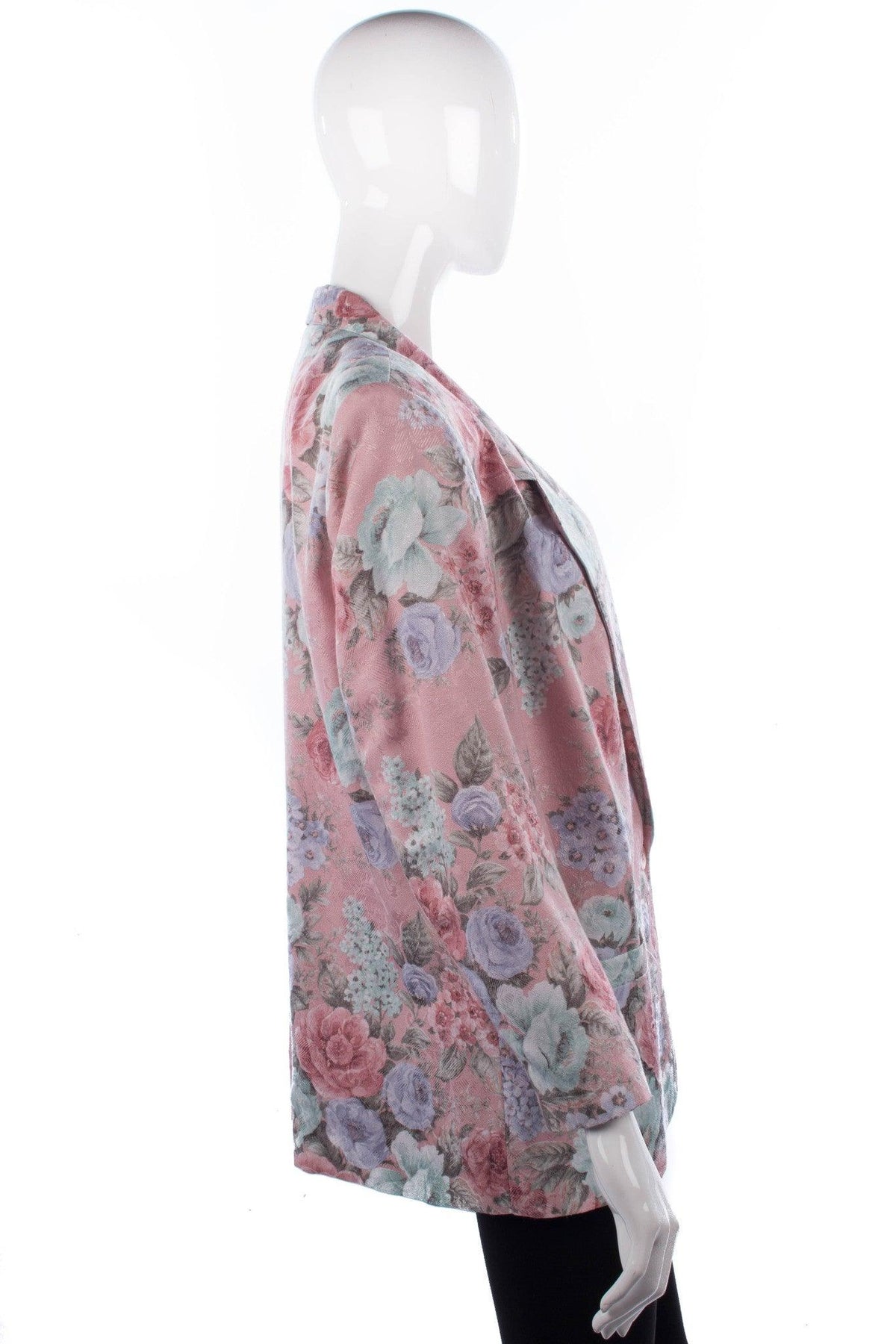 Alfred Dunner Jacket Silk and Cotton Pink Floral Size UK 18 - Ava & Iva