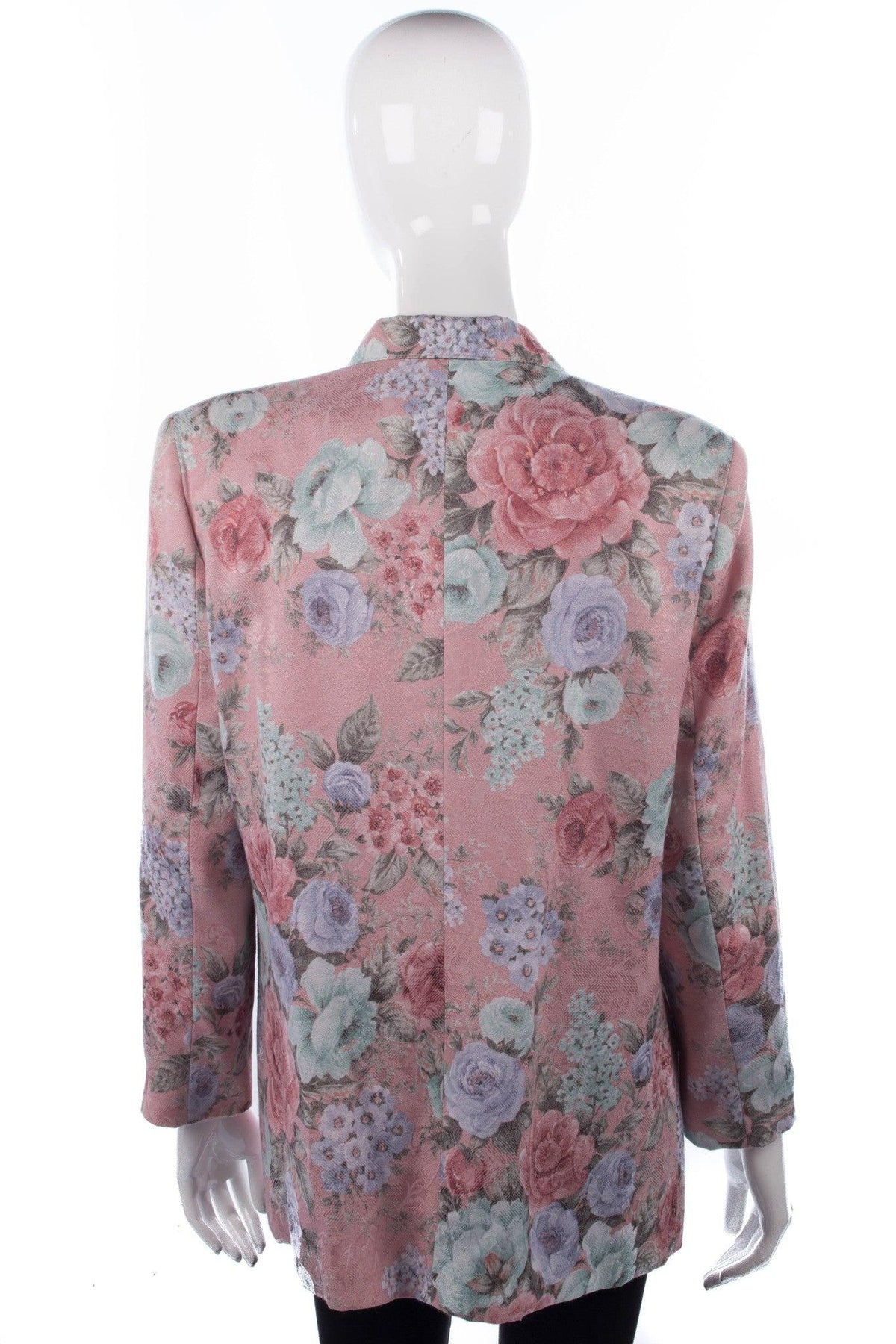 Alfred Dunner Jacket Silk and Cotton Pink Floral Size UK 18 - Ava & Iva