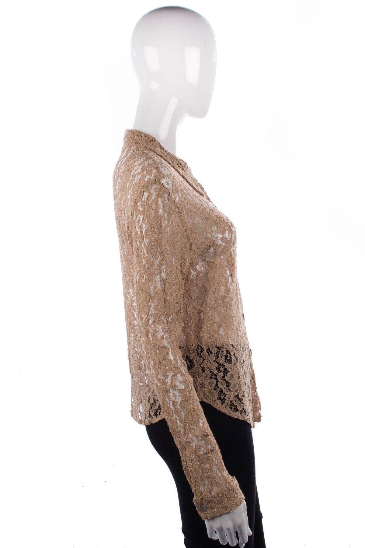 Charlotte Halton Contemporary Design Lace Shirt Cream Size 14 - Ava & Iva