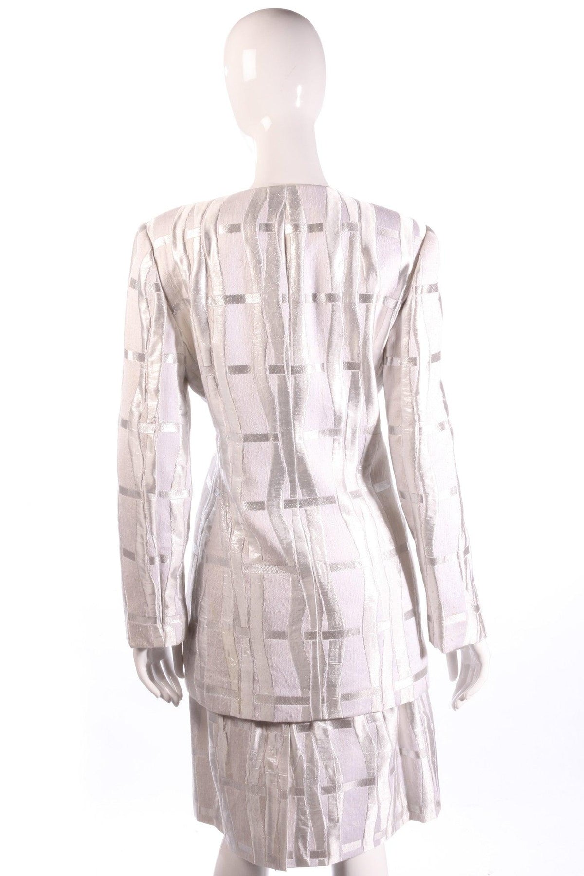 White and silver skirt suit  back