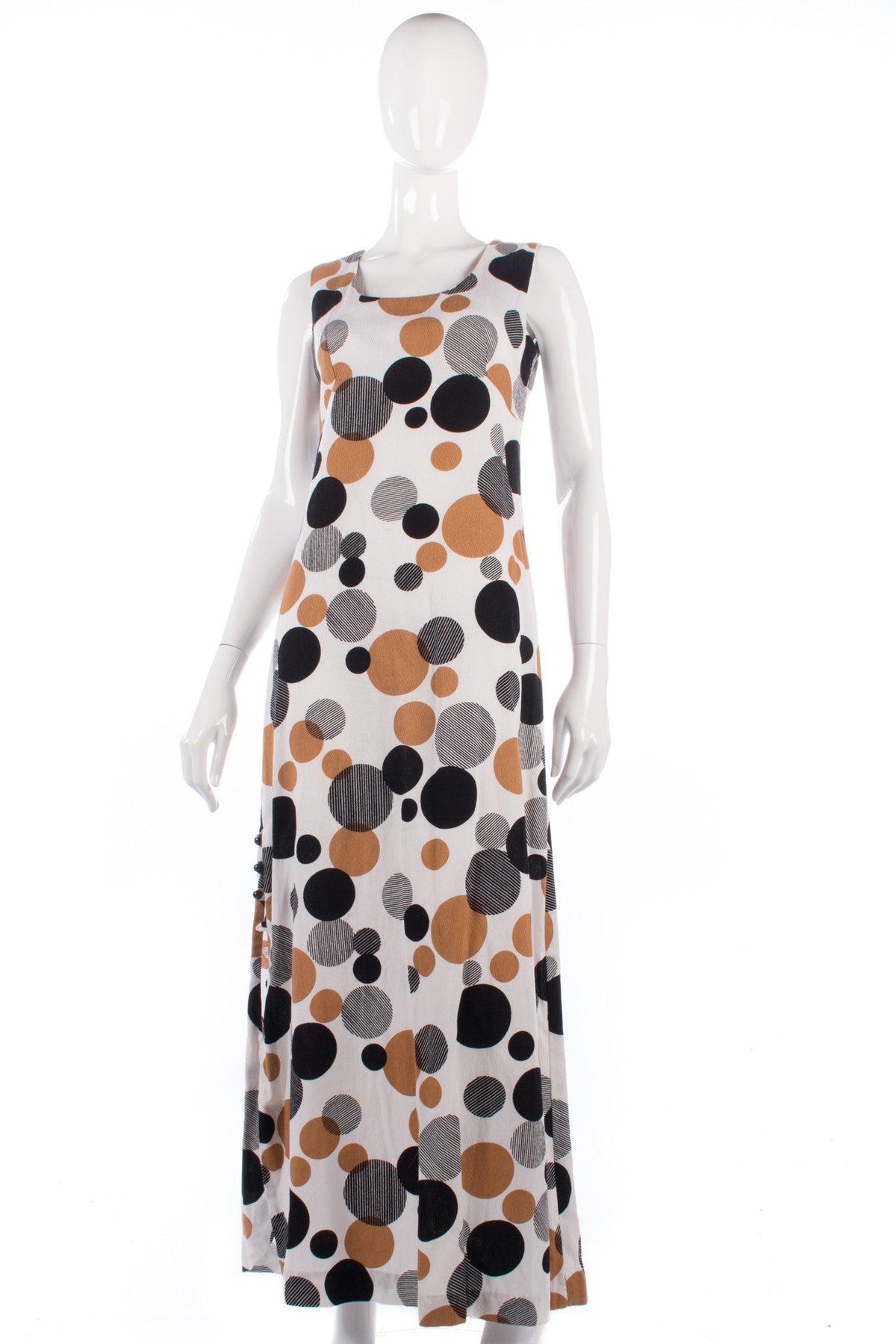 Long vintage 1970's spotted dress size 8/10