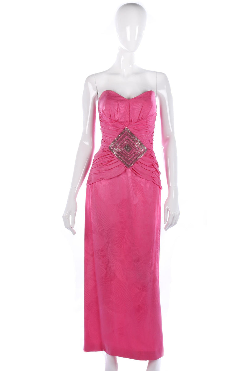 Robina stunning evening gown pink with beading size S - Ava & Iva