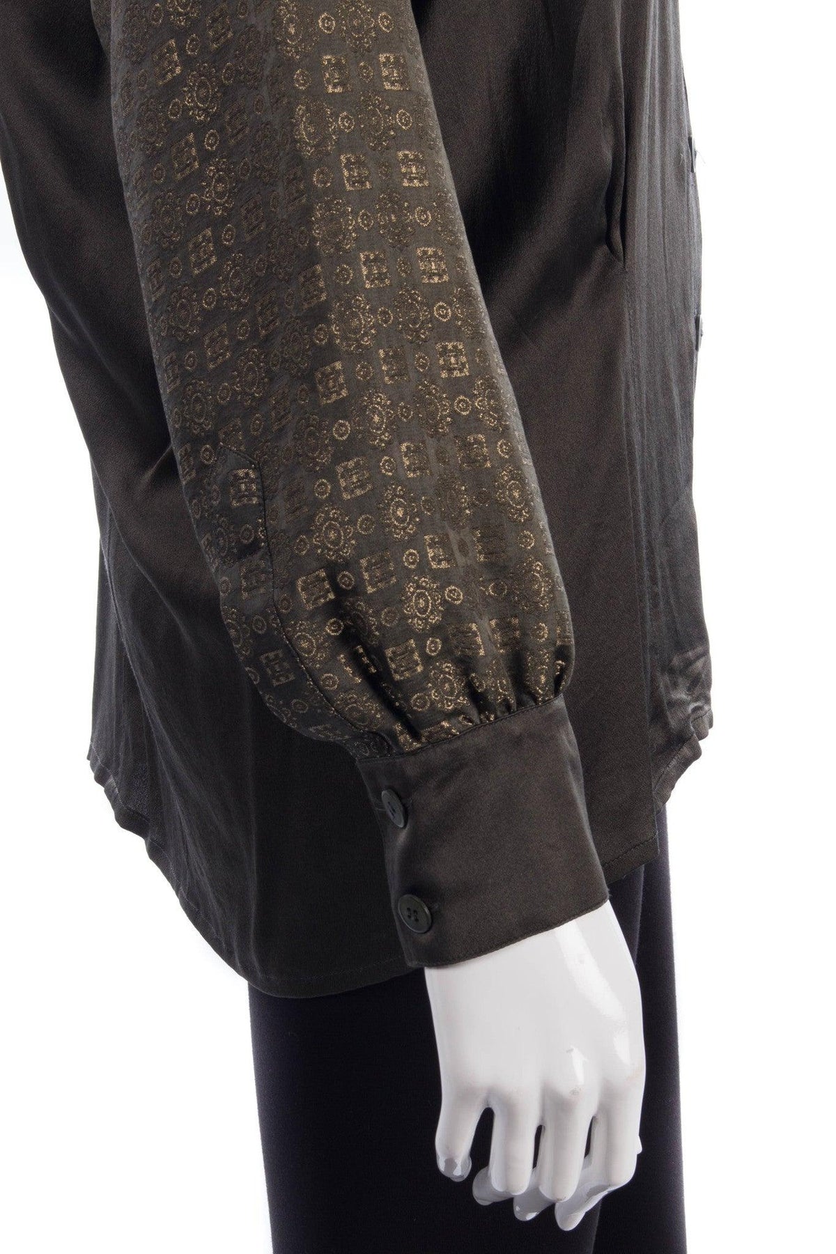 Designer Escada by Margaretha Ley olive green shirt size 12/14