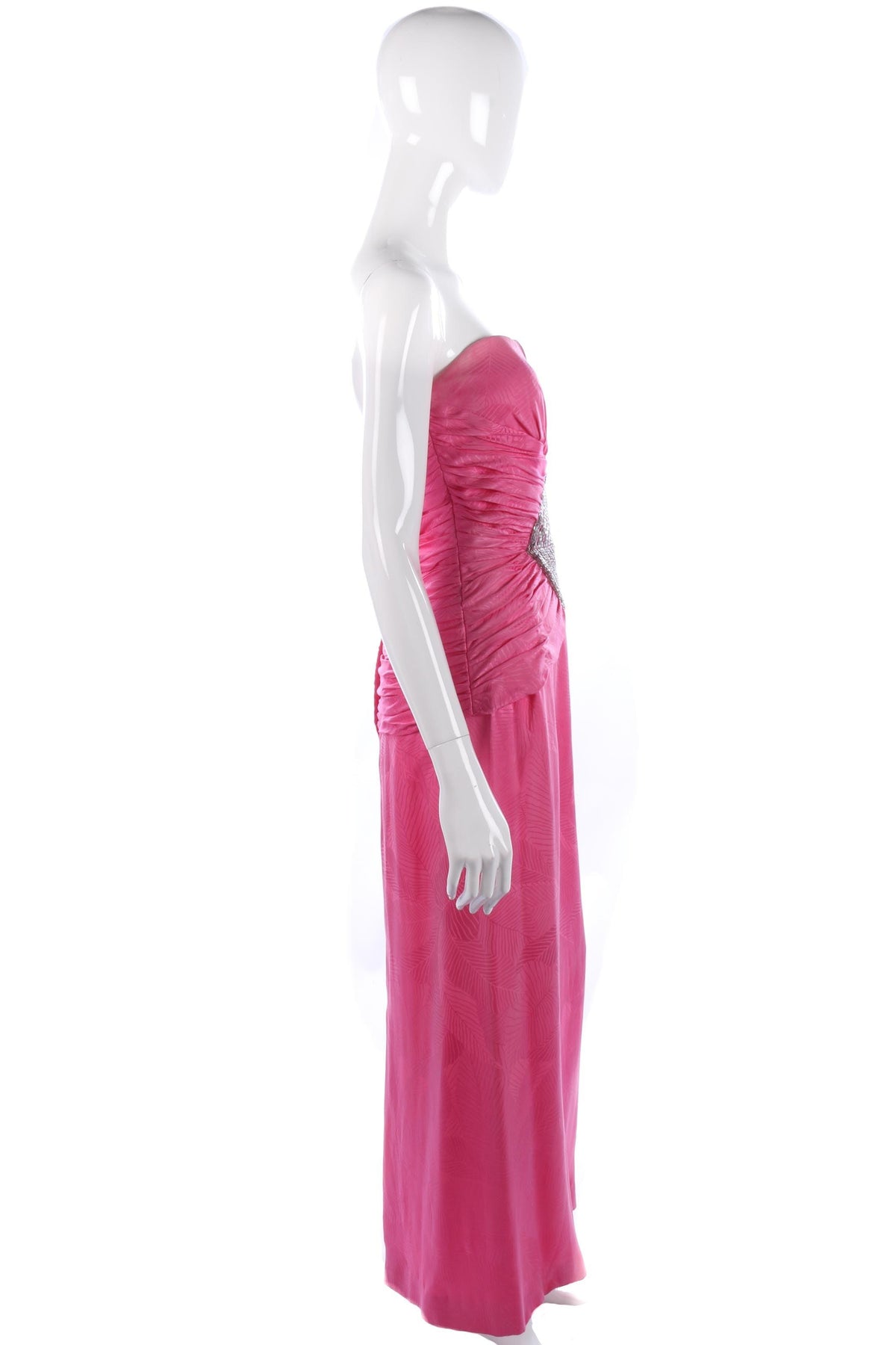 Robina stunning evening gown pink with beading size S - Ava & Iva