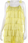 Long yellow silk ruffle dress yellow size 8/10 - Ava & Iva