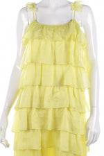 Long yellow silk ruffle dress yellow size 8/10 - Ava & Iva