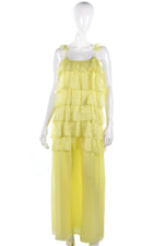 Long yellow silk ruffle dress yellow size 8/10 - Ava & Iva