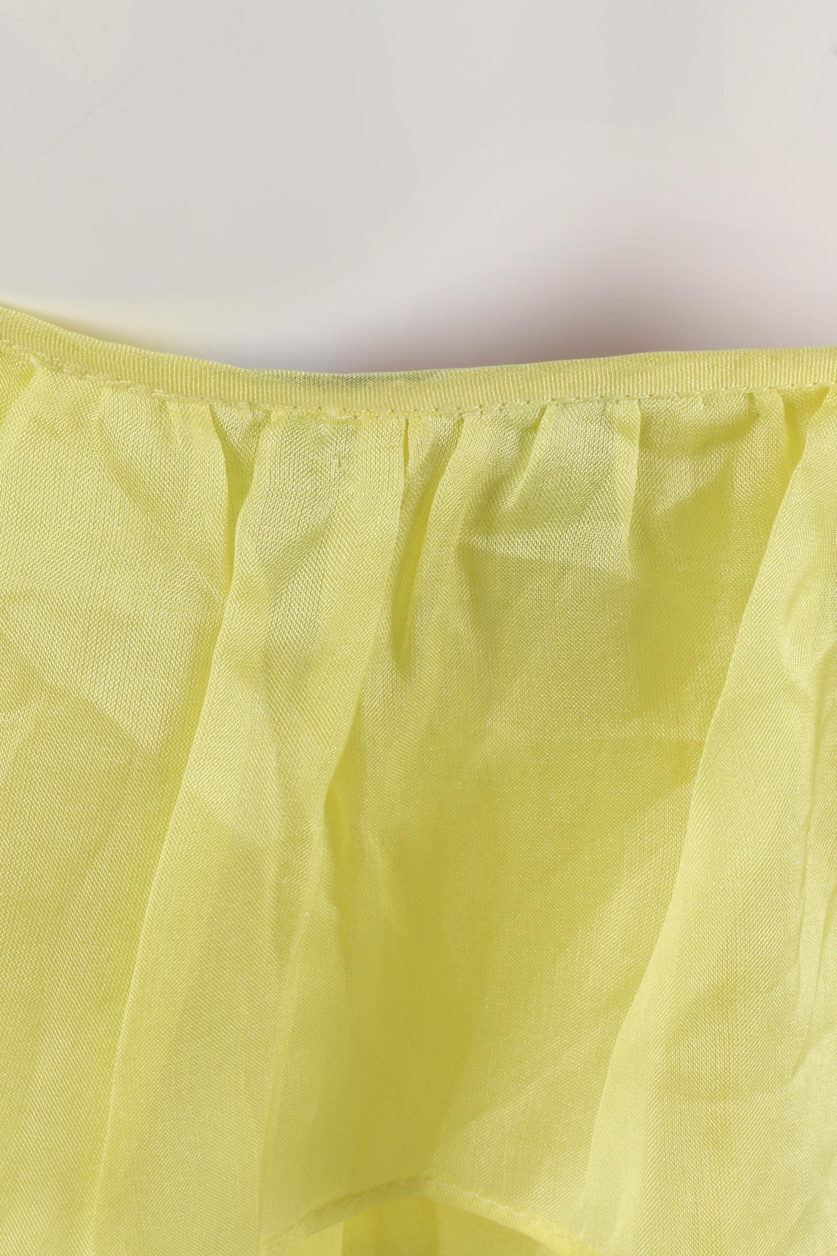 Long yellow silk ruffle dress yellow size 8/10 - Ava & Iva