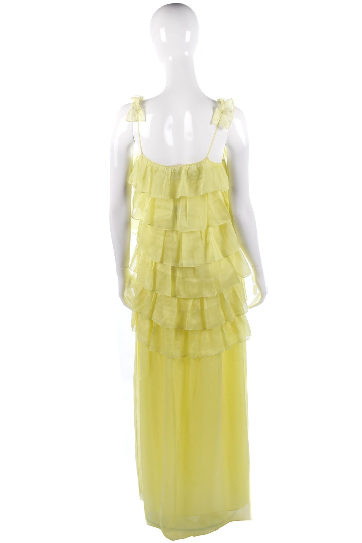 Long yellow silk ruffle dress yellow size 8/10 - Ava & Iva