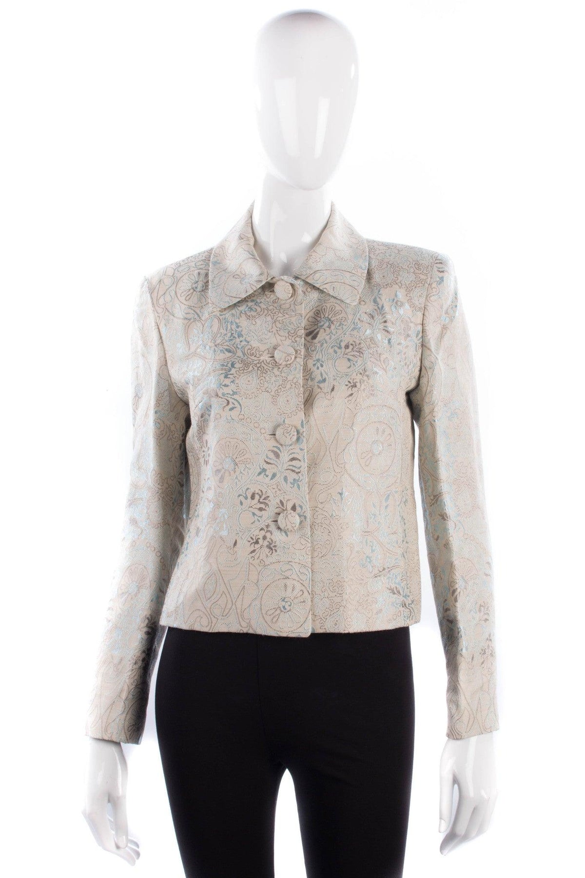 River Island Embroidered Jacket Cream UK Size 12 - Ava & Iva