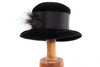 Balfour black hat with feather detail 