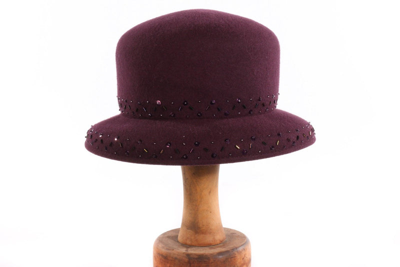 Belfour purple hat with beading 