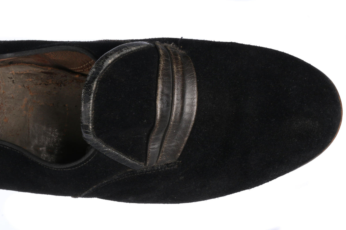 1930's/40's Black Suede Vintage Shoes Est Size UK 5 - Ava & Iva