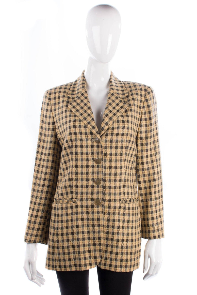 Bianca Yellow Checked Jacket Size 36 (UK8) - Ava & Iva