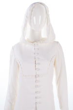 Berkertex Bridal Boutique Vintage Dress w/ Matching Hooded Coat Cream UK10 - Ava & Iva