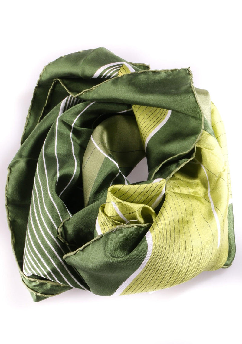 green silk scarf detail