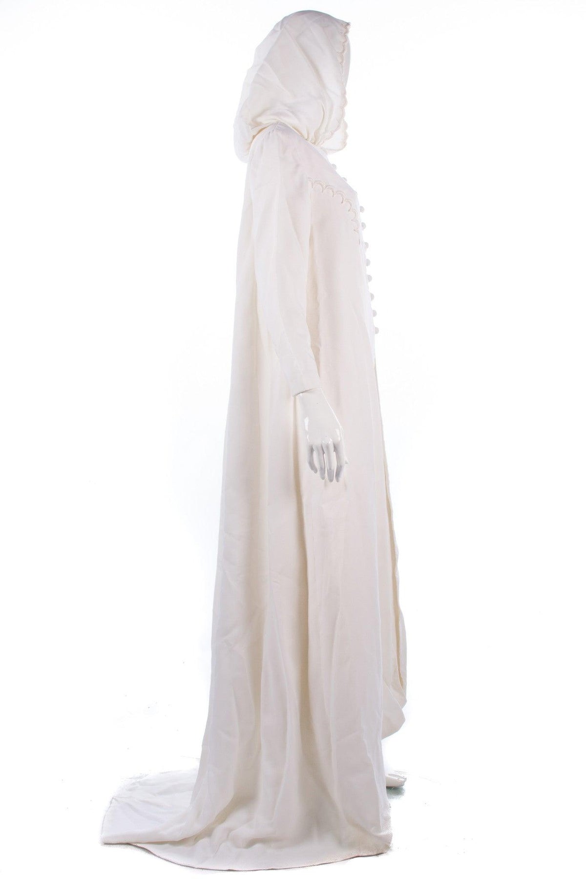 Berkertex Bridal Boutique Vintage Dress w/ Matching Hooded Coat Cream UK10 - Ava & Iva