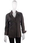 Verse Suede Jacket Olive Green with Stiching Detail est UK Size 14 - Ava & Iva