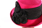Balfour pink and black formal hat  side