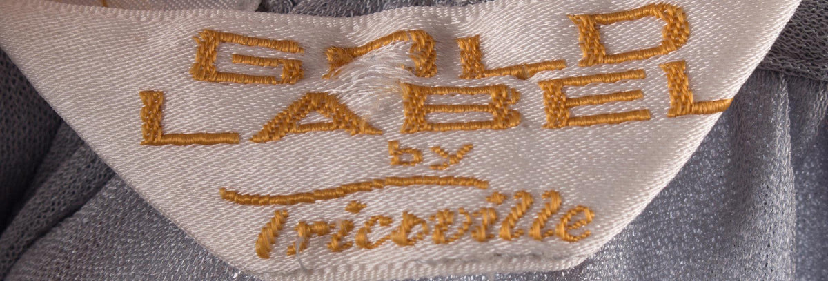 Grey vintage light jersey dress with beaded detail size M/L label