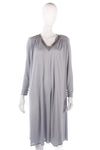 Grey vintage light jersey dress with beaded detail size M/L