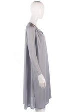 Grey vintage light jersey dress with beaded detail size M/L side