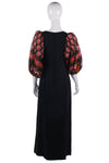Fantastic 1970's vintage long dress with floral sleeves size S/M - Ava & Iva