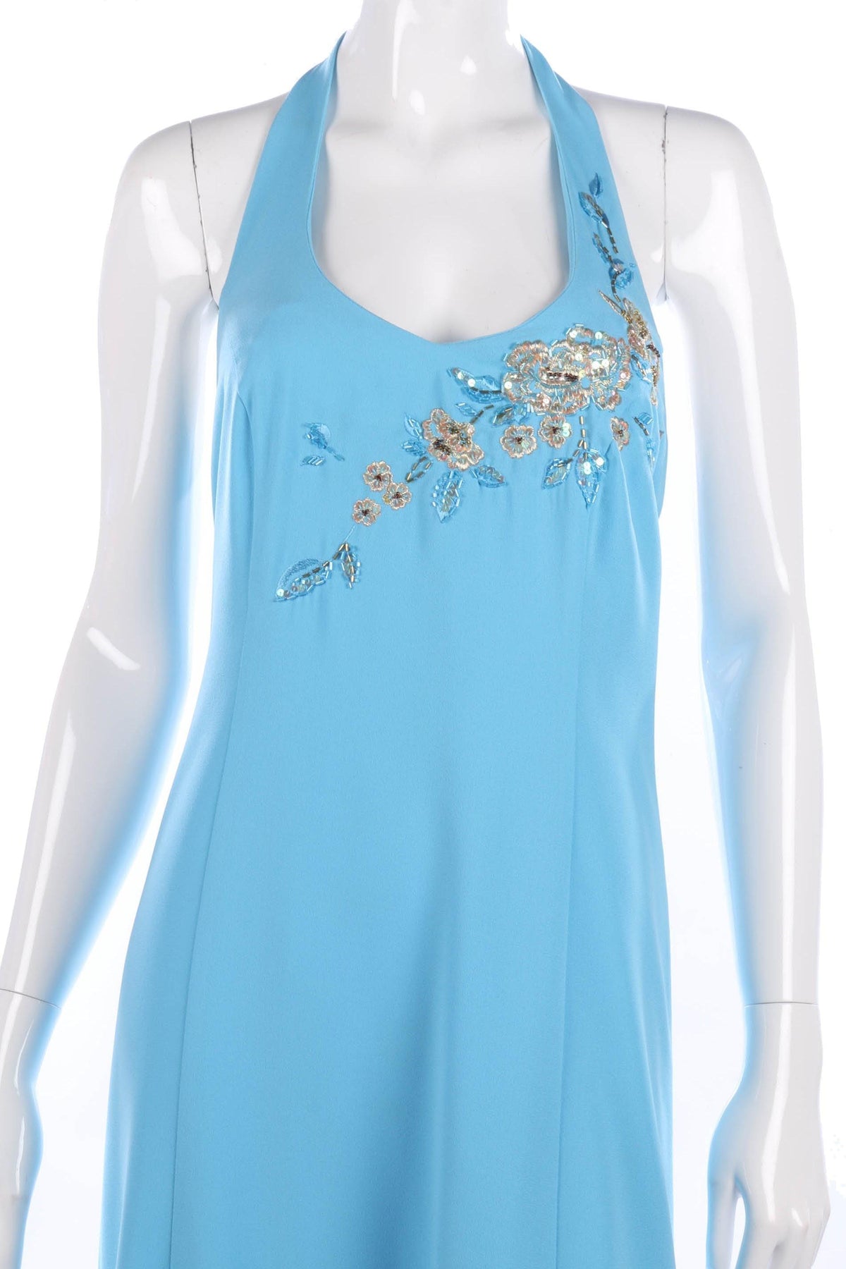 Baby blue halter neck evening dress size M - Ava & Iva