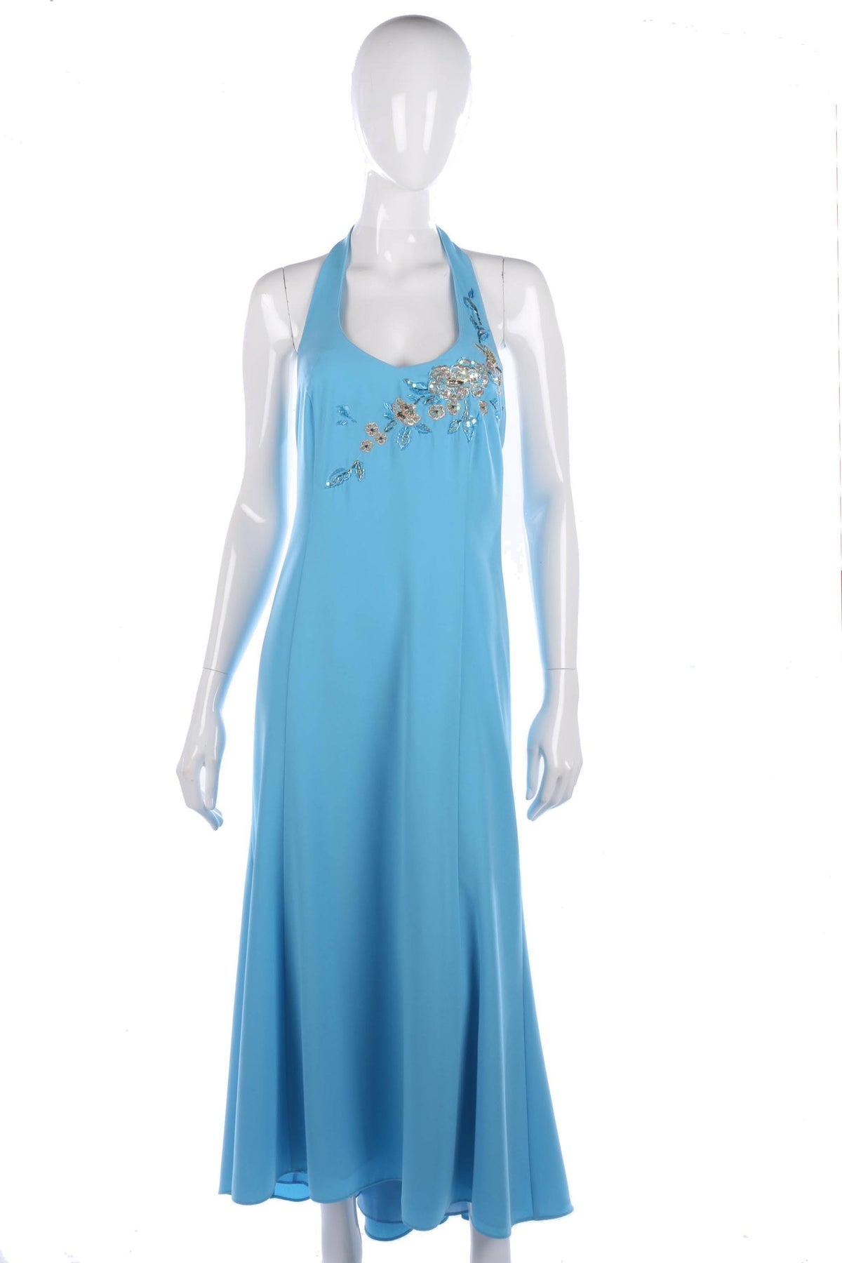Baby blue halter neck evening dress size M - Ava & Iva
