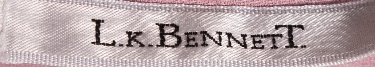 L.K.Bennett Skirt Silk Chiffon Black with Roses Lined In Pink Size 12 - Ava & Iva