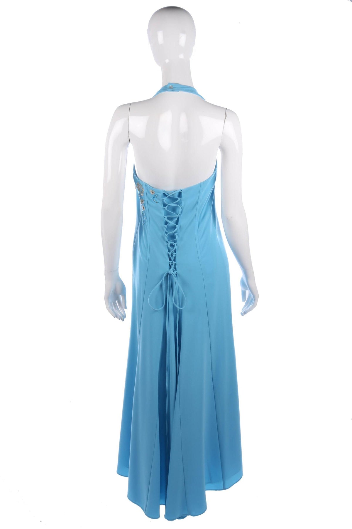 Baby blue halter neck evening dress size M - Ava & Iva